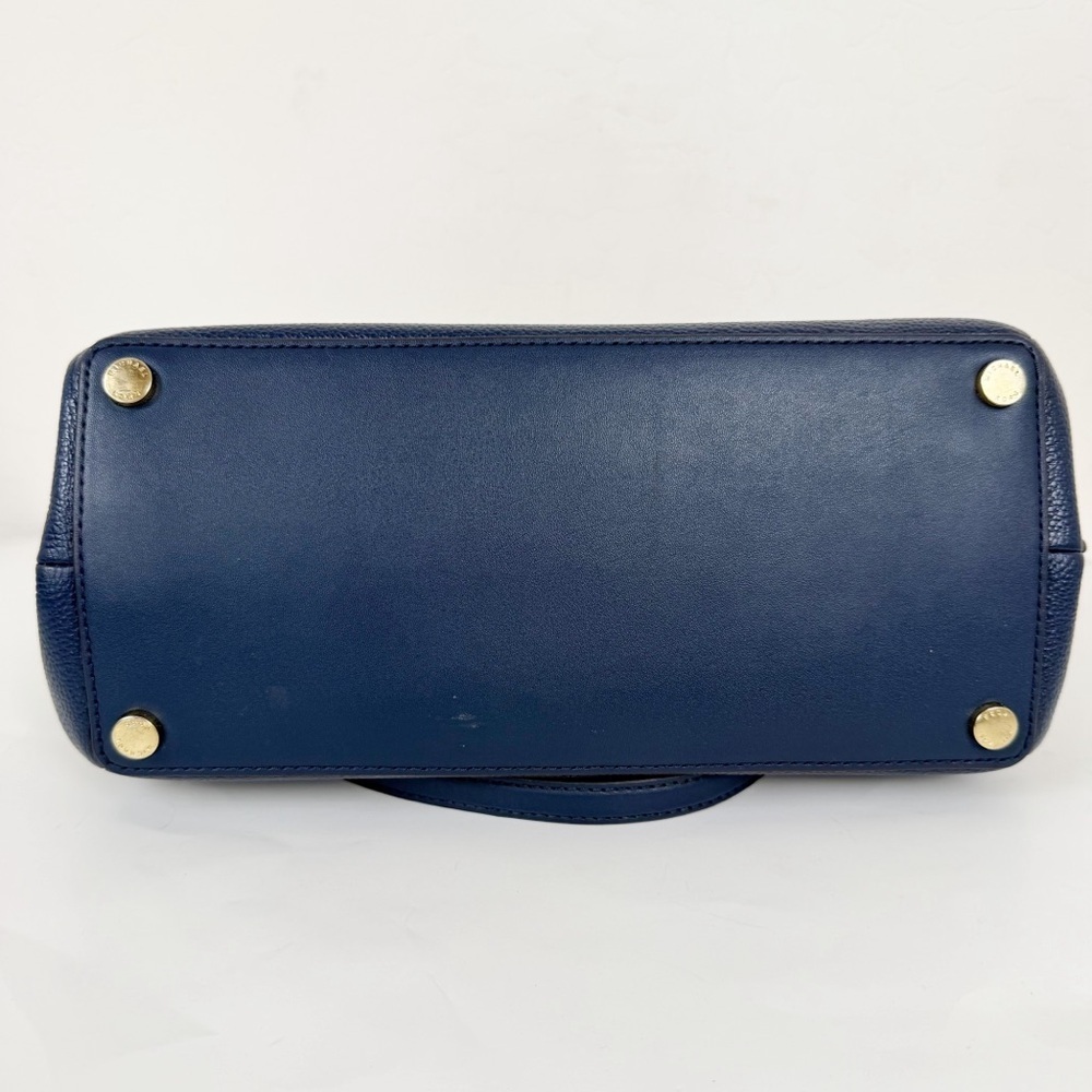 Michael Kors Navy Blue Large Teagan Large Pebbled Leather Shoulder Bag Purse - Picture 6 of 12